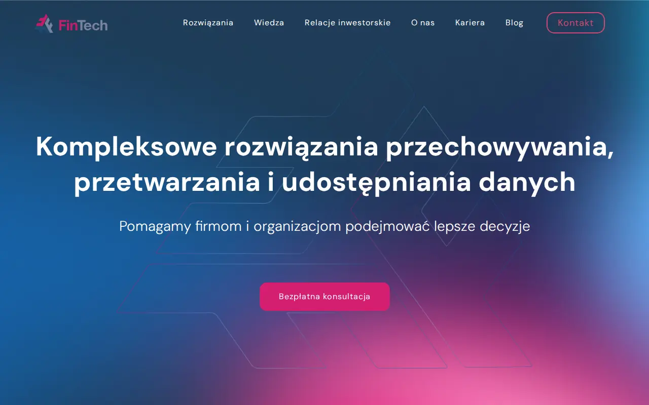 Zrzut ekranu strony głównej fintechsa.pl