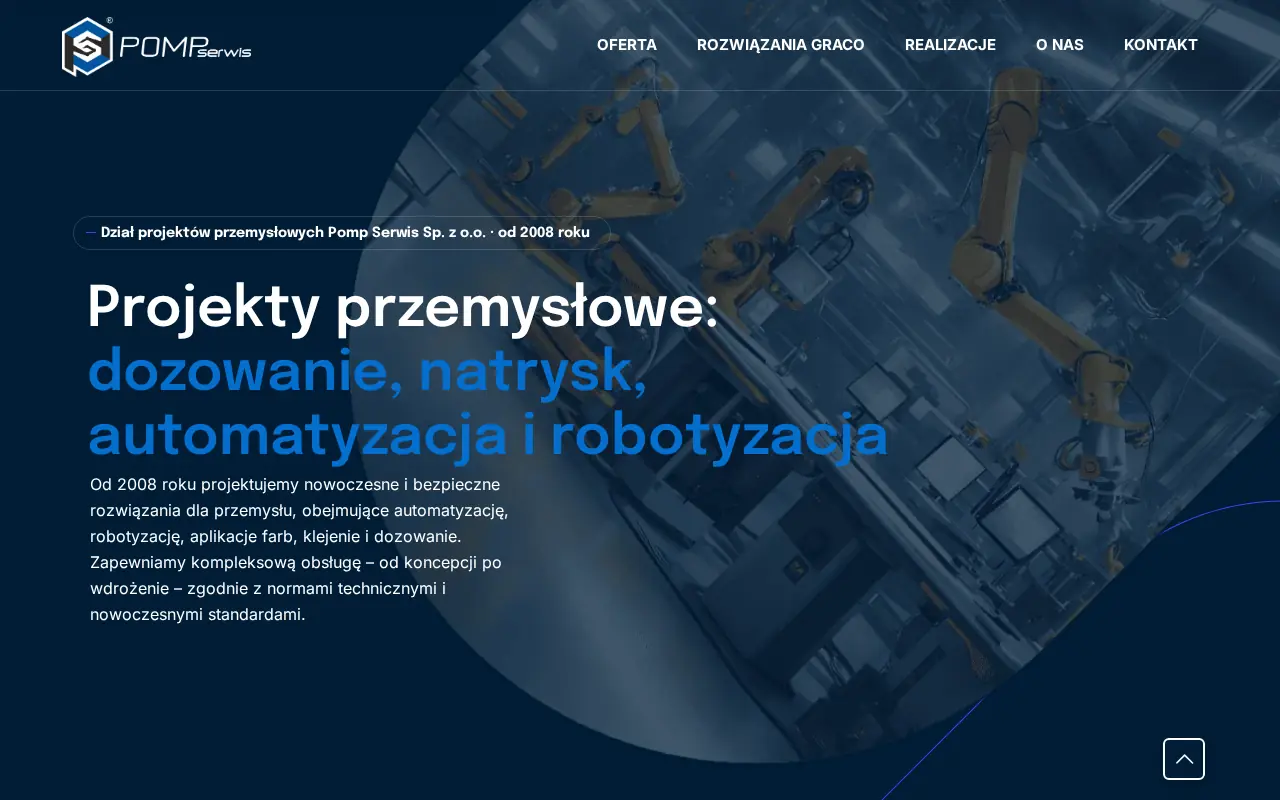 Zrzut ekranu strony głównej systemy.serwispomp.eu